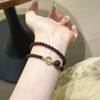 Garnet Multi‑Loop Bracelet-Wealth Manifestation Bold Breakthrough