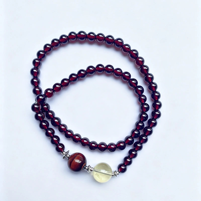 Garnet Multi‑Loop Bracelet-Wealth Manifestation Bold Breakthrough