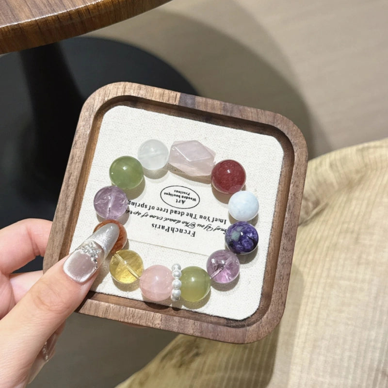 Rose Quartz Freeform Multi-Gem Bracelet-Soothe Anxiety