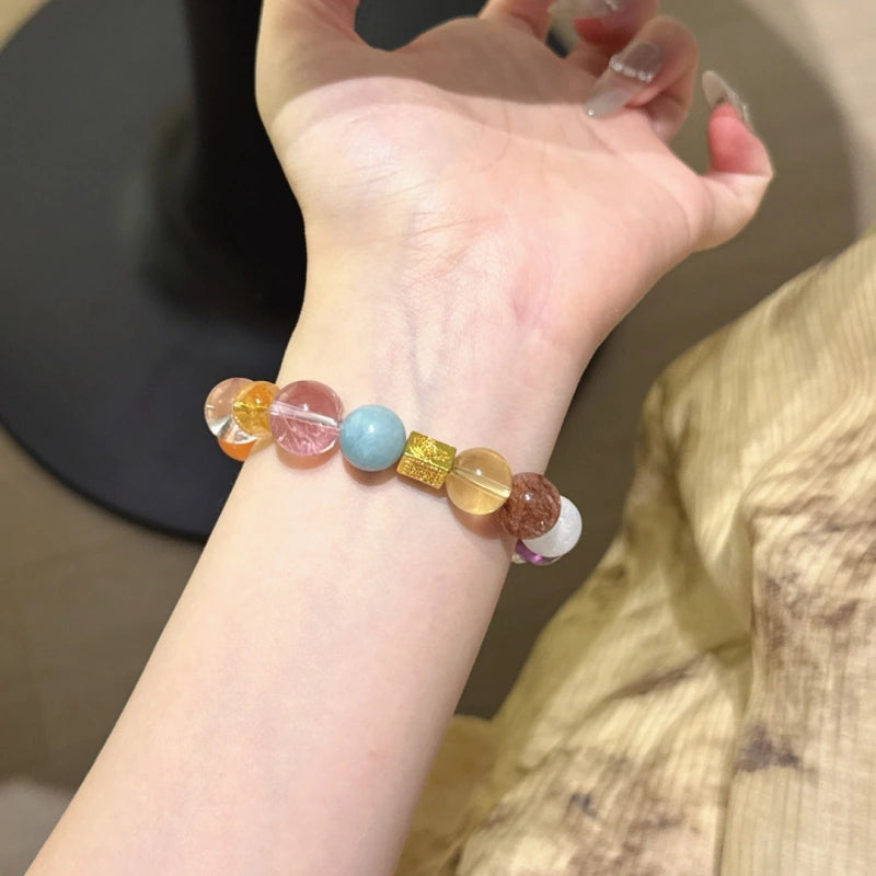 Green Fluorite Freeform Multi-Gem Bracelet-Universal Aura