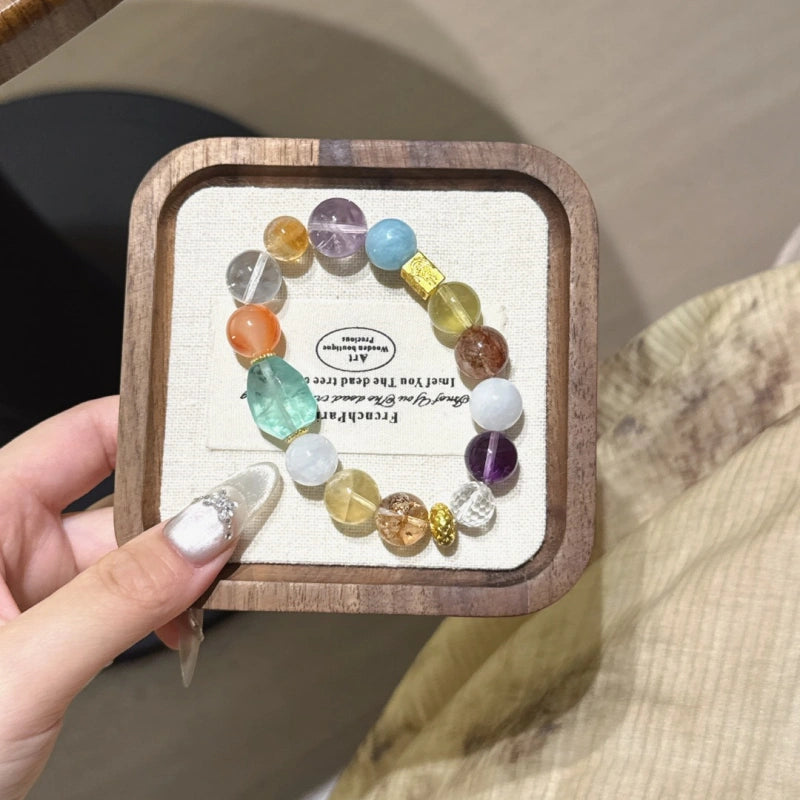 Green Fluorite Freeform Multi-Gem Bracelet-Universal Aura