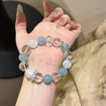 Aquamarine & Snow Phantom Quartz Bracelet-Inspire Creativity