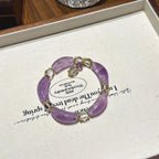 Amethyst Curved Tube Bracelet-Attract Noble Mentors