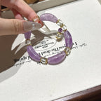 Amethyst Curved Tube Bracelet-Attract Noble Mentors