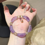 Amethyst Curved Tube Bracelet-Attract Noble Mentors