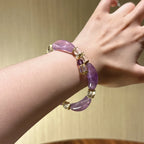 Amethyst Curved Tube Bracelet-Attract Noble Mentors