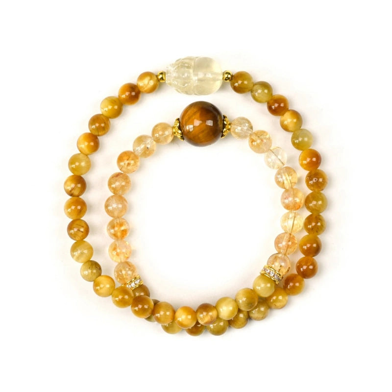 Tiger’s Eye & Yellow Tower Crystal Bracelet
