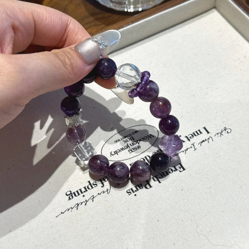 Bracelet « Muguet » en Améthyste naturelle – Sagesse ouverte, Attire les bienfaiteurs