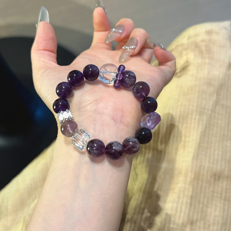 Bracelet « Muguet » en Améthyste naturelle – Sagesse ouverte, Attire les bienfaiteurs