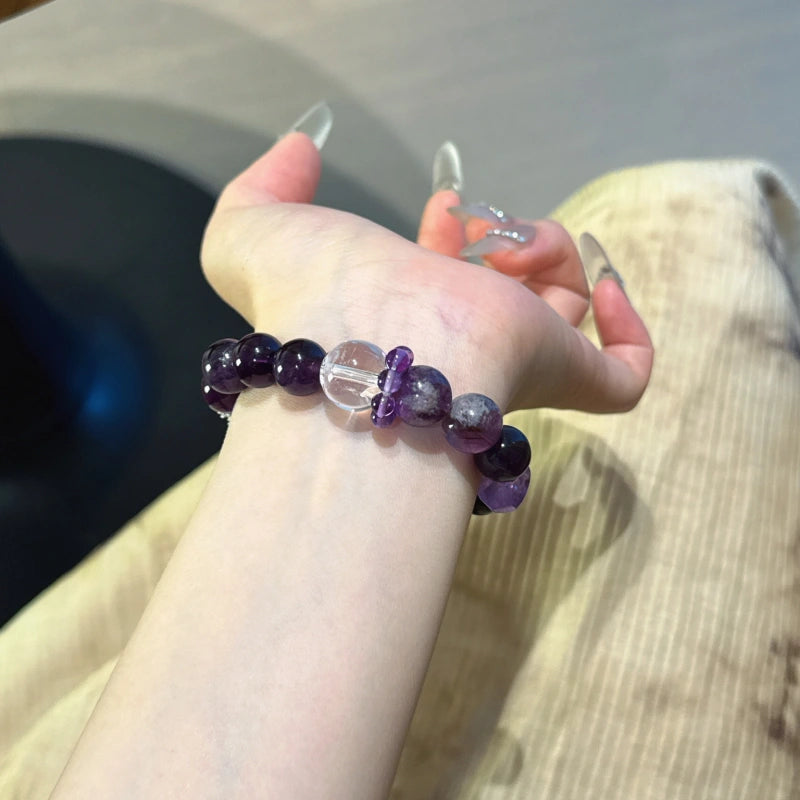 Bracelet « Muguet » en Améthyste naturelle – Sagesse ouverte, Attire les bienfaiteurs