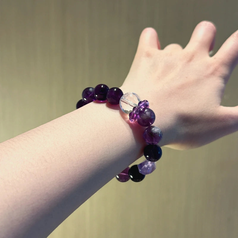 Bracelet « Muguet » en Améthyste naturelle – Sagesse ouverte, Attire les bienfaiteurs
