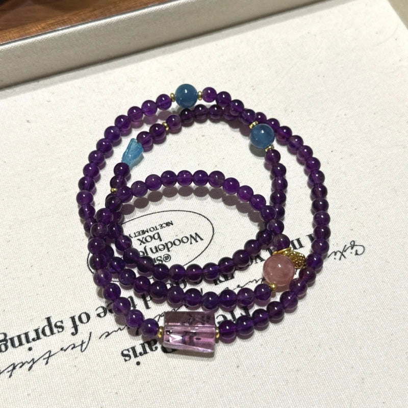 Bracelet « Muguet » en Améthyste naturelle – Sagesse ouverte, Attire les bienfaiteurs