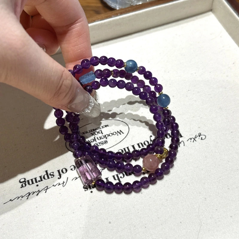 Bracelet « Muguet » en Améthyste naturelle – Sagesse ouverte, Attire les bienfaiteurs