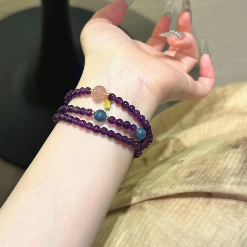 Bracelet « Muguet » en Améthyste naturelle – Sagesse ouverte, Attire les bienfaiteurs