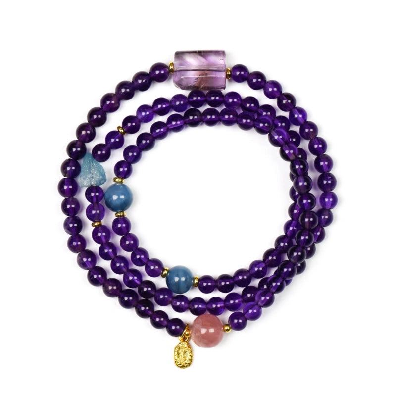 Bracelet « Muguet » en Améthyste naturelle – Sagesse ouverte, Attire les bienfaiteurs