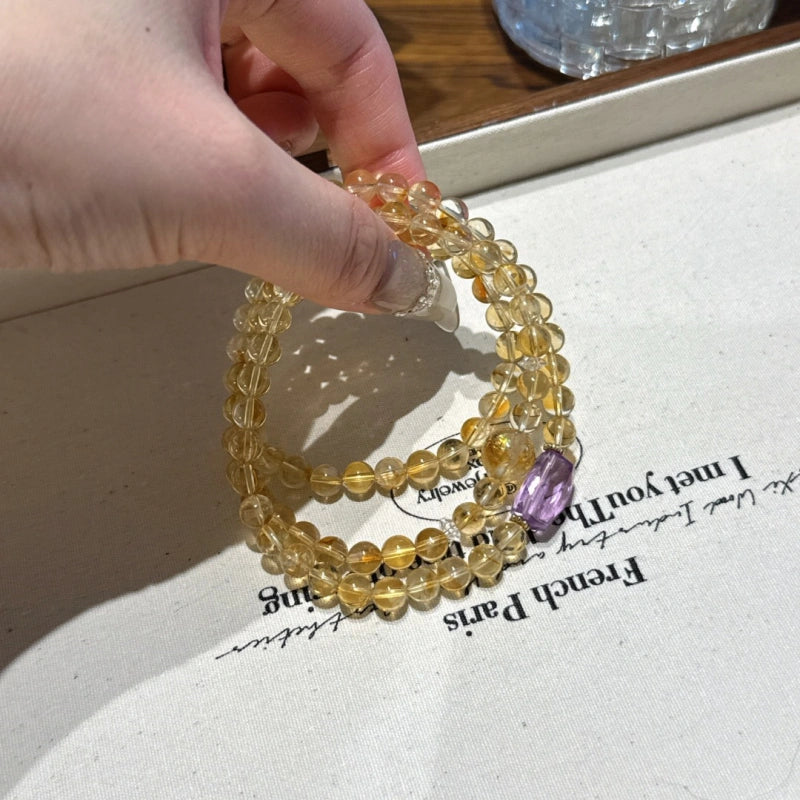 Bracelet « Muguet » en Améthyste naturelle – Sagesse ouverte, Attire les bienfaiteurs