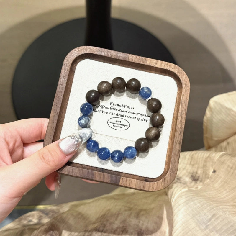 Kyanite & Agarwood Bracelet, Ideal Gift for Both Men and Women