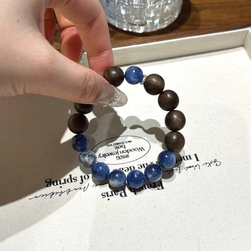 Kyanite & Agarwood Bracelet, Ideal Gift for Both Men and Women