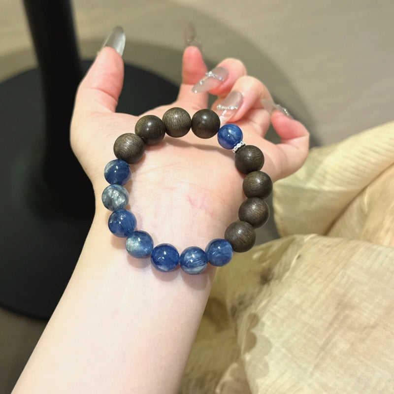 Kyanite & Agarwood Bracelet, Ideal Gift for Both Men and Women