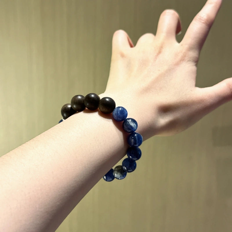 Kyanite & Agarwood Bracelet, Ideal Gift for Both Men and Women