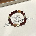 Garnet & Super Seven Gold Bracelet - Wealth‑guarding Spirit