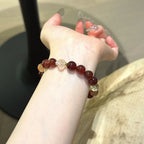 Garnet & Super Seven Gold Bracelet - Wealth‑guarding Spirit
