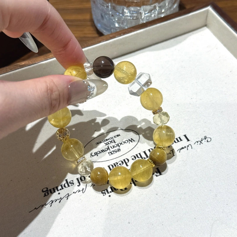 Yellow Fluorite & Tiger's Eye Bracelet, Good Fortune Accessory