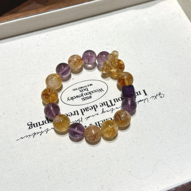Golden‑Tiger’s Eye & Amethyst Bracelet - Build Prosperity
