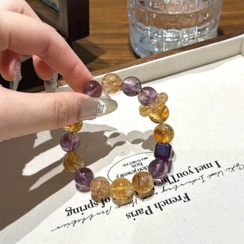 Golden‑Tiger’s Eye & Amethyst Bracelet - Build Prosperity