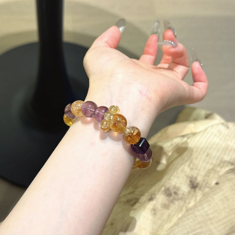 Golden‑Tiger’s Eye & Amethyst Bracelet - Build Prosperity