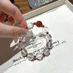 Red Agate & Clear Quartz Bracelet - Repel Negative Energy