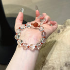 Red Agate & Clear Quartz Bracelet - Repel Negative Energy