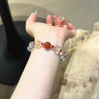 Red Agate & Clear Quartz Bracelet - Repel Negative Energy