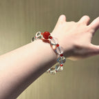 Red Agate & Clear Quartz Bracelet - Repel Negative Energy