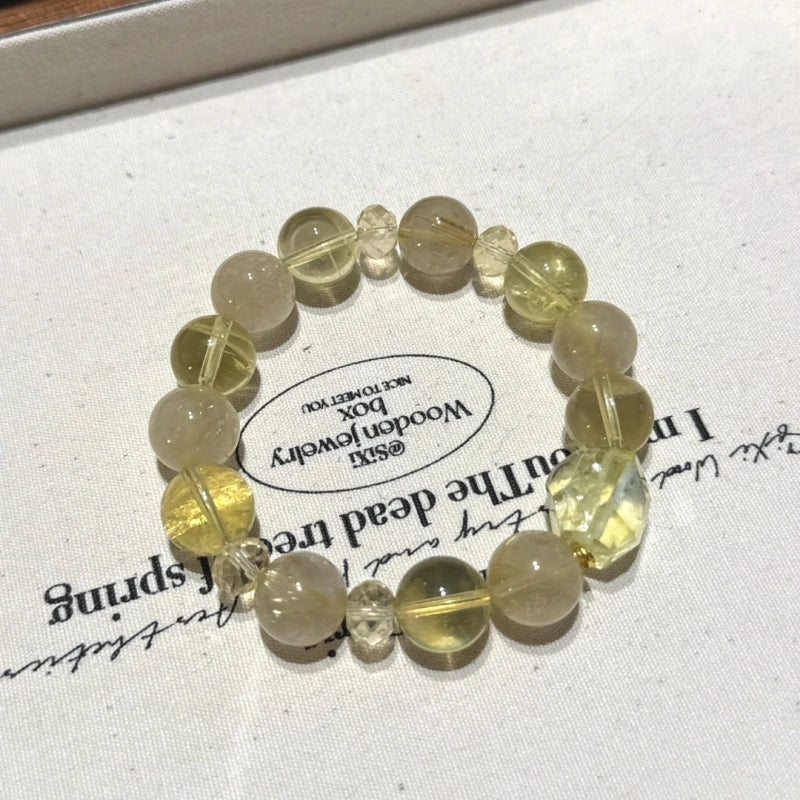 Golden Rutilated Quartz & Citrine Bracelet - Energy Surge