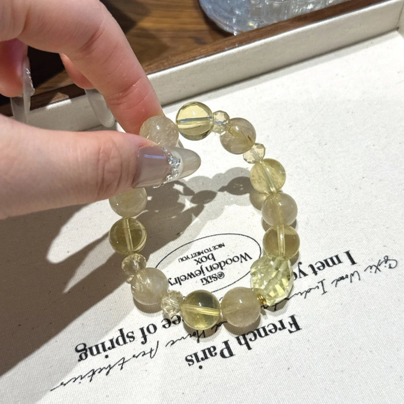 Golden Rutilated Quartz & Citrine Bracelet - Energy Surge