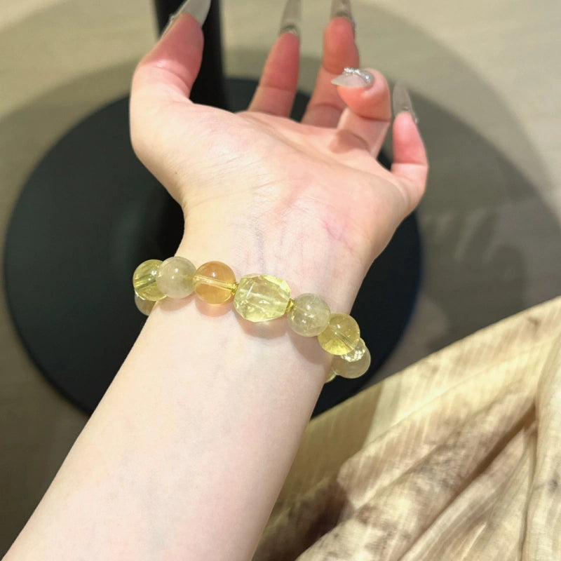 Golden Rutilated Quartz & Citrine Bracelet - Energy Surge