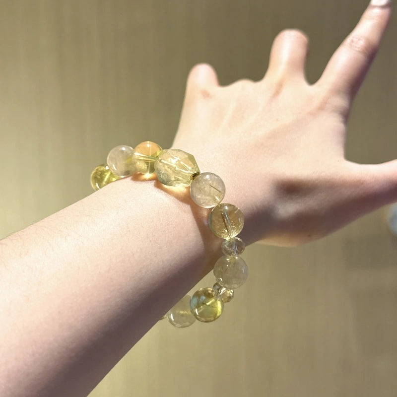 Golden Rutilated Quartz & Citrine Bracelet - Energy Surge