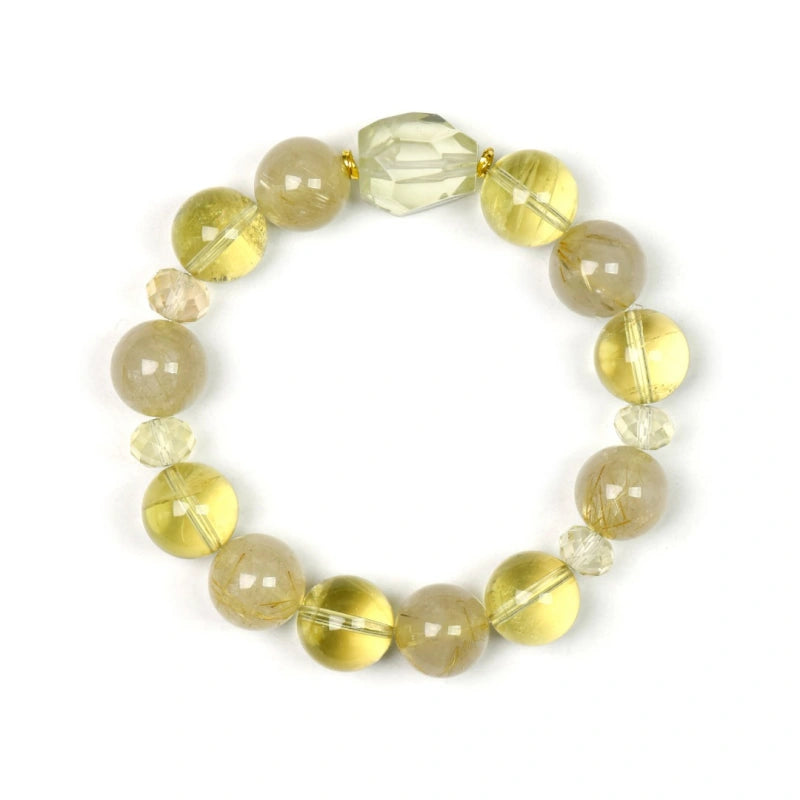 Golden Rutilated Quartz & Citrine Bracelet - Energy Surge