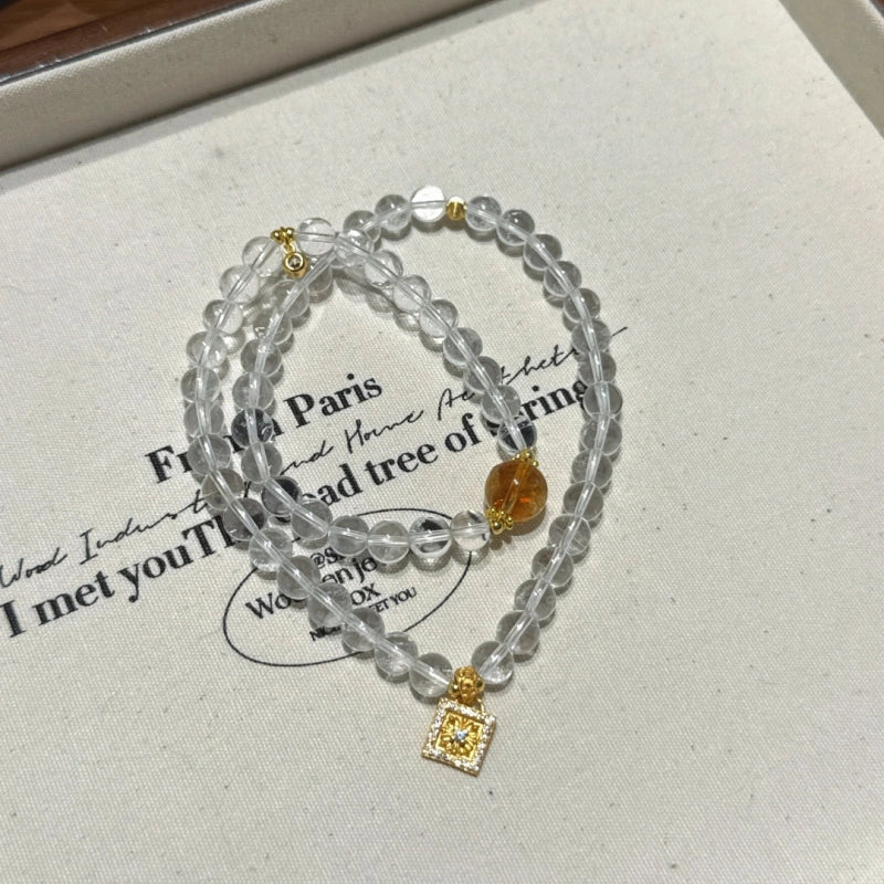 Clear Quartz & Golden‑Tiger’s Eye Bracelet - Calm the Mind