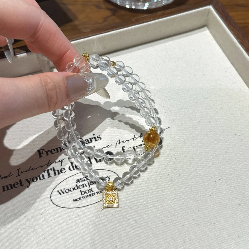 Clear Quartz & Golden‑Tiger’s Eye Bracelet - Calm the Mind