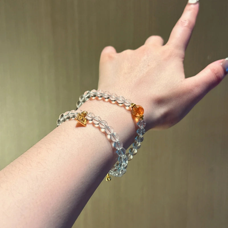 Clear Quartz & Golden‑Tiger’s Eye Bracelet - Calm the Mind