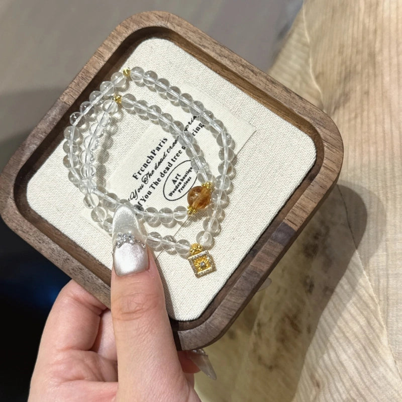 Clear Quartz & Golden‑Tiger’s Eye Bracelet - Calm the Mind