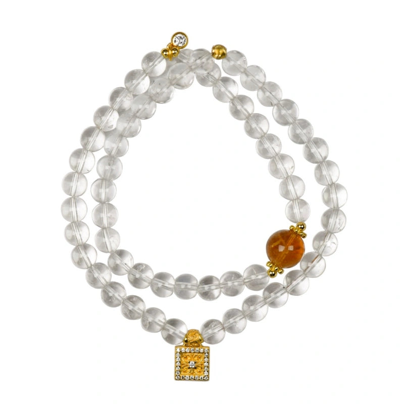 Clear Quartz & Golden‑Tiger’s Eye Bracelet - Calm the Mind