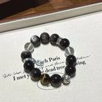 Silver Obsidian, Clear Quartz & Tiger’s Eye Bracelet - Goal Focus