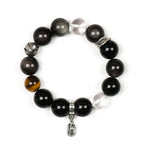 Silver Obsidian, Clear Quartz & Tiger’s Eye Bracelet - Goal Focus