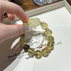 Citrine & Smoky Quartz Heart‑Shaped Fox Bracelet - Calm Judgment