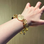 Citrine & Smoky Quartz Heart‑Shaped Fox Bracelet - Calm Judgment