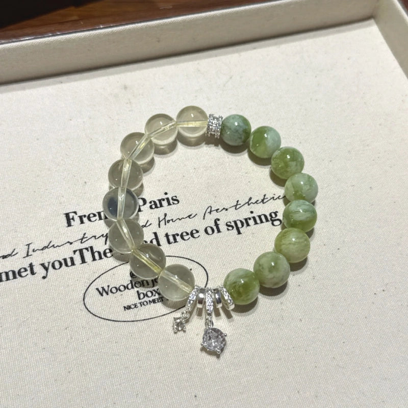 Serpentine & Lemon Citrine Bracelet - Continuous Good Fortune