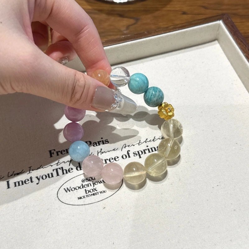 Lemon‑Yellow Kunzite & Rose Quartz Bracelet - Elevate Thinking